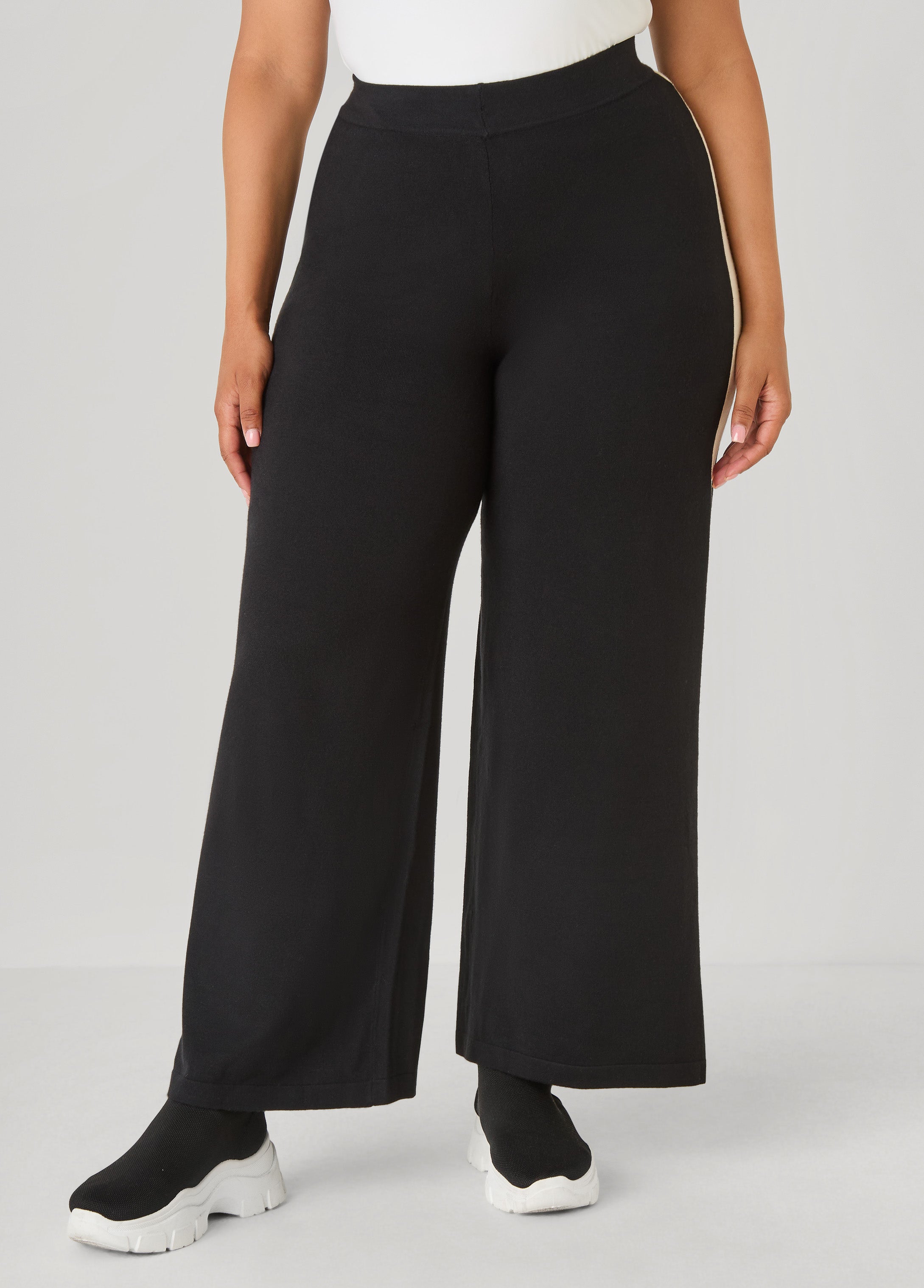 Wide Leg Striped Sweater Pants