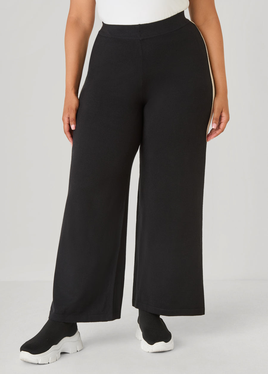 Wide Leg Striped Sweater Pants