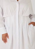 Pleated Poplin Shirtdress