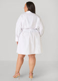 Pleated Poplin Shirtdress