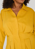 Pleated Poplin Shirtdress