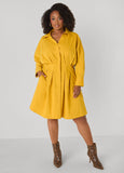 Pleated Poplin Shirtdress