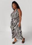 Chain Trimmed Striped Dress