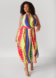 Chain Print Chain Trimmed Dress