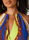 Chain Print Chain Trimmed Dress