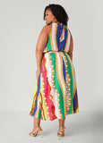 Chain Print Chain Trimmed Dress