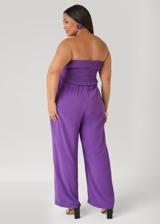 Strapless Bow Embellished Jumpsuit