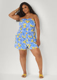Strapless Printed Romper