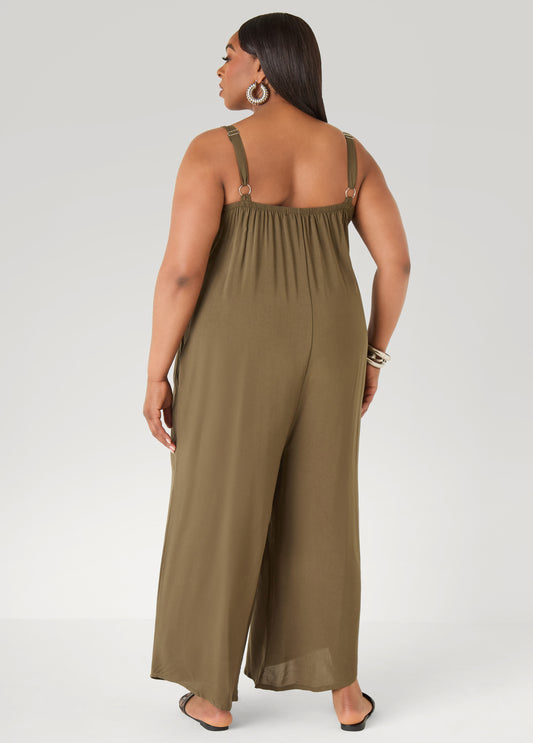 Woven Wide Leg Jumpsuit