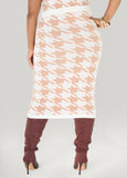 Houndstooth Midi Sweater Skirt