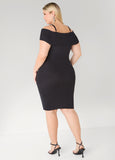 Cold Shoulder Buckle Bodycon Dress