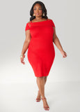 Cold Shoulder Buckle Bodycon Dress