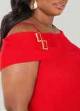 Cold Shoulder Buckle Bodycon Dress