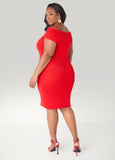 Cold Shoulder Buckle Bodycon Dress