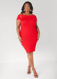 Cold Shoulder Buckle Bodycon Dress