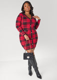 Plaid Bodycon Sweater Dress