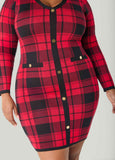 Plaid Bodycon Sweater Dress