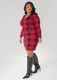 Plaid Bodycon Sweater Dress