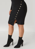 Button Embellished Sweater Dress