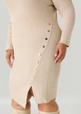 Button Embellished Sweater Dress