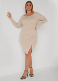 Button Embellished Sweater Dress
