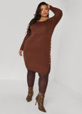 Button Embellished Sweater Dress