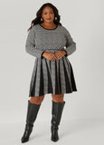 Plus Size Greek Key A Line Dress