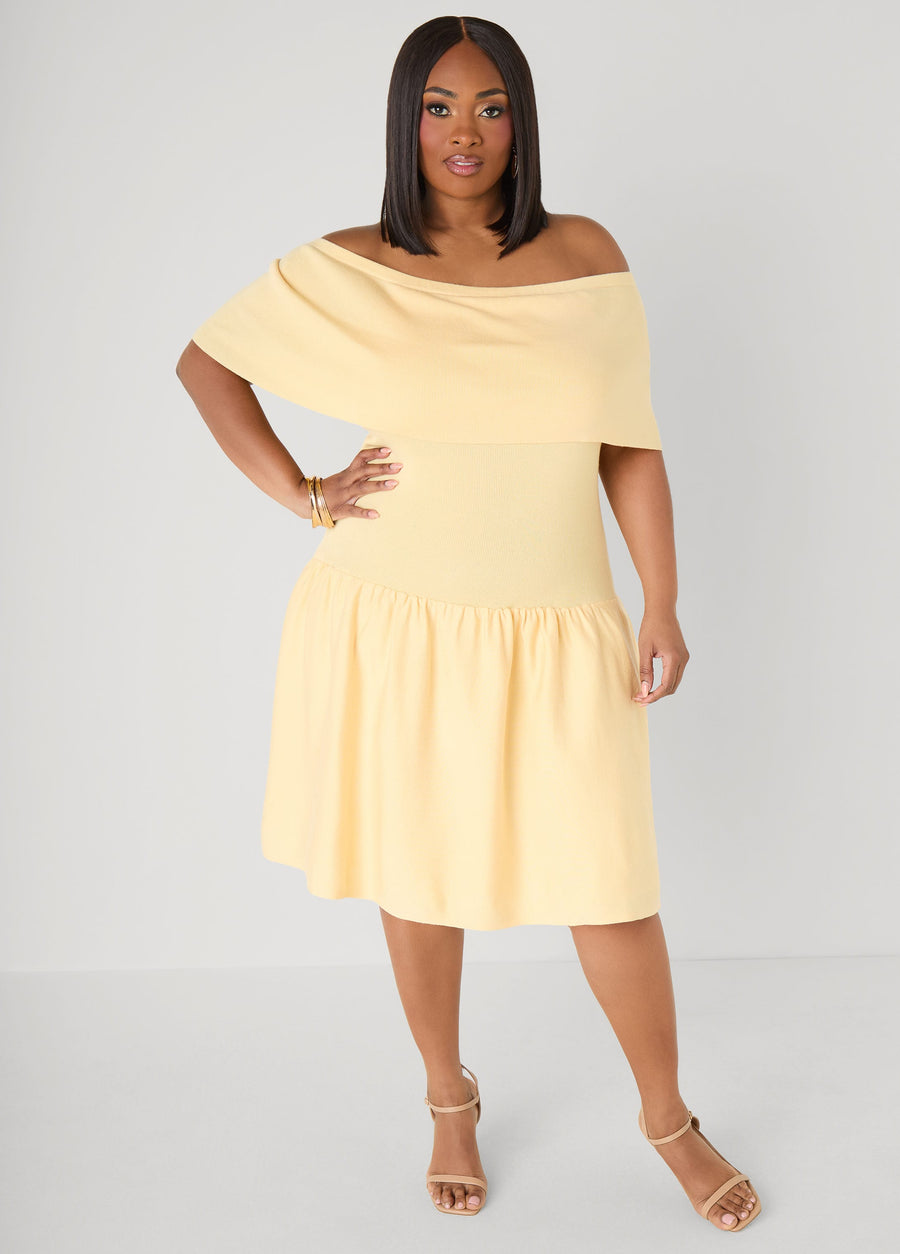 Off The Shoulder Sweater Dress