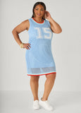 Jacquard Paneled Open Knit Dress