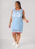 Jacquard Paneled Open Knit Dress