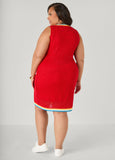 Jacquard Paneled Open Knit Dress