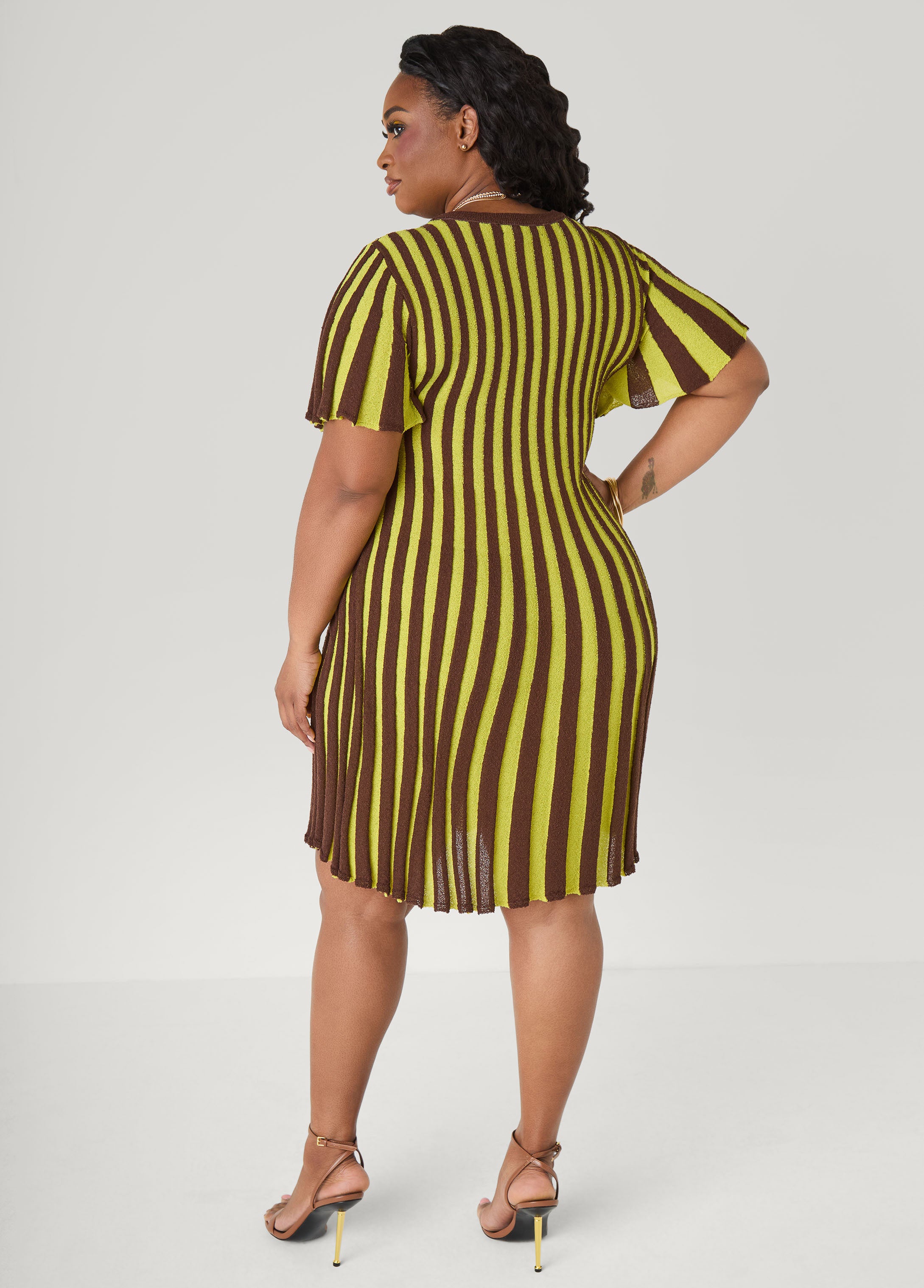 A Line Striped Sweater Dress Ashley Stewart A Line Striped Sweater Dress Ashley Stewart