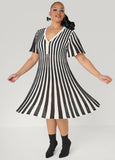 Striped A Line Sweater Dress