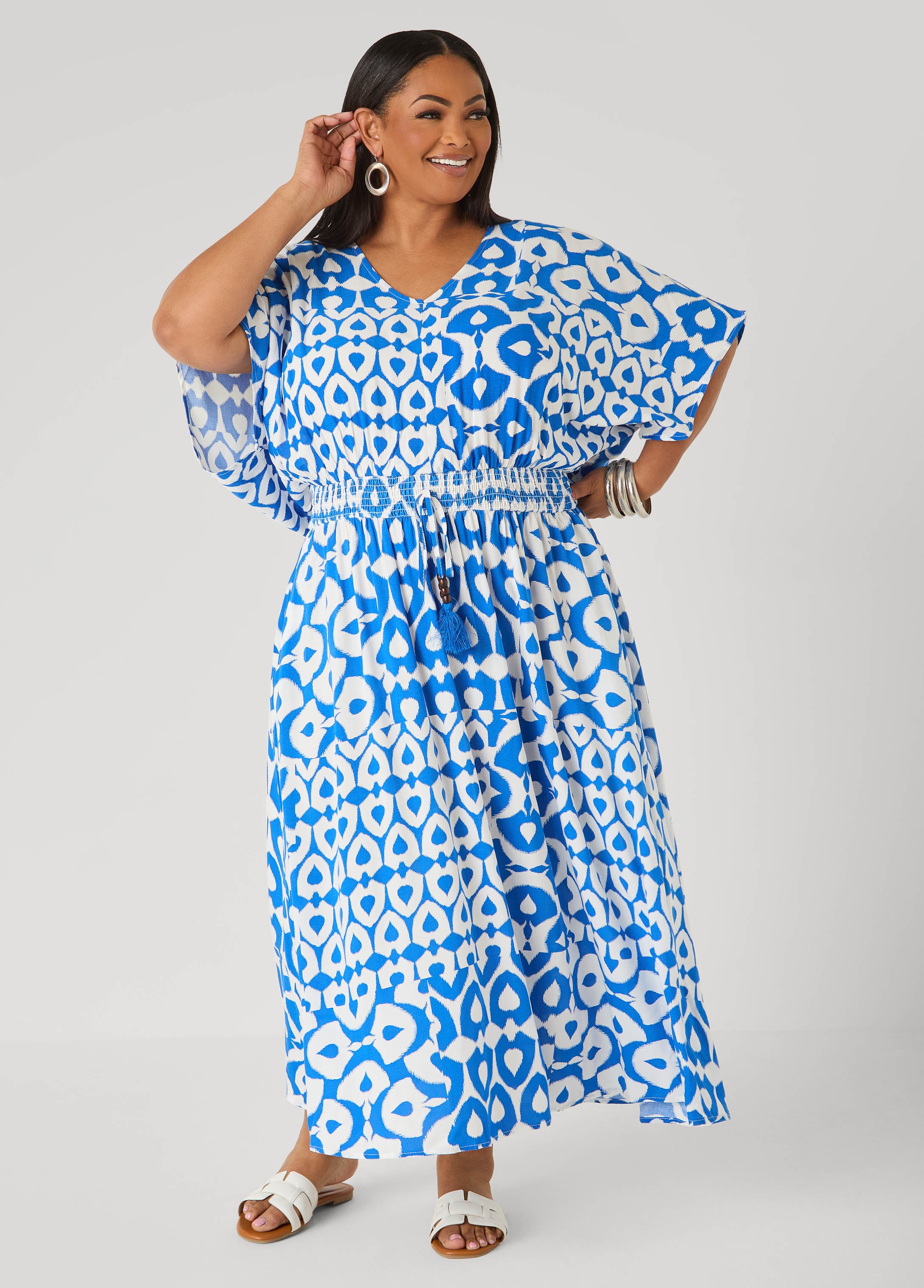 Printed Tie Back Maxi Dress Ashley Stewart Printed Tie Back Maxi Dress Ashley Stewart