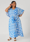 Printed Tie Back Maxi Dress