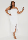 Strapless Drawstring Maxi Dress