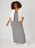 Striped Ribbed Maxi Dress