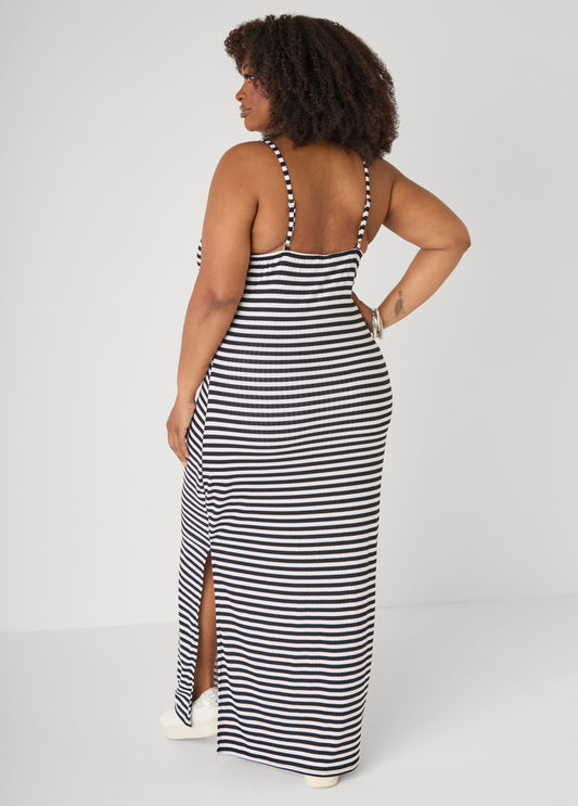 Striped Ribbed Maxi Dress