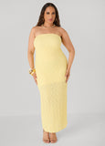 Strapless Textured Maxi Dress