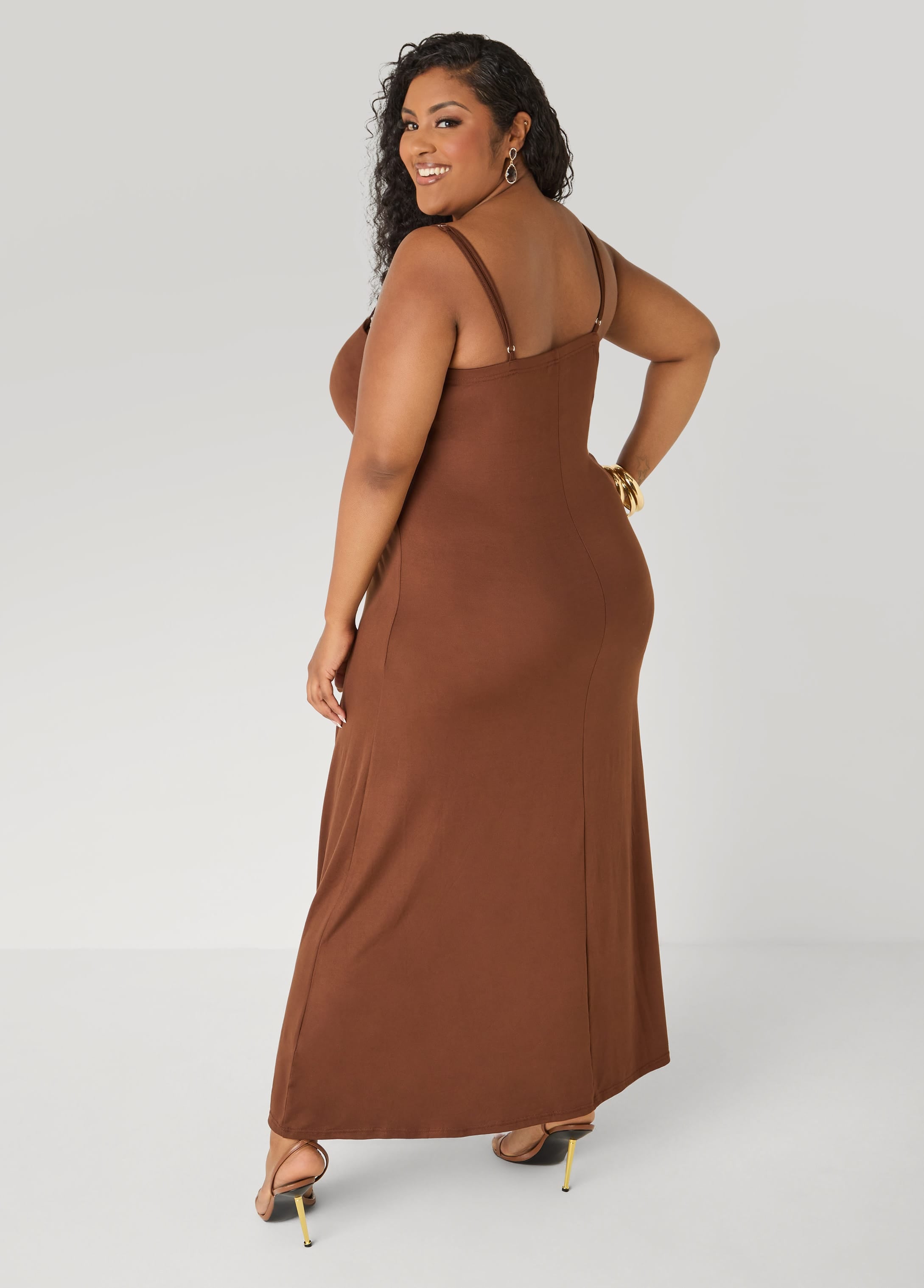 Ruched Maxi Dress – Ashley Stewart