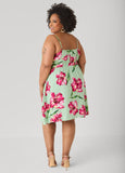 Tie Front Floral Print Dress