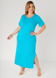 Plus Size Knit Maxi Dress Casual T Shirt Everyday Tee Dress