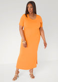 Plus Size Knit Maxi Dress Casual T Shirt Everyday Tee Dress
