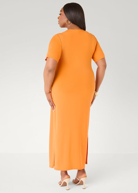 Stretch Knit Maxi T Shirt Dress – Ashley Stewart