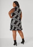 Greek Key Intarsia Sweater Dress