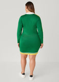 Striped V Neck Polo Dress