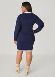 Striped V Neck Polo Dress