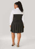 Pleated Poplin Paneled Dress