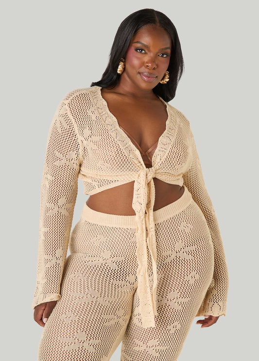 Crochet Tie Front Crop Top