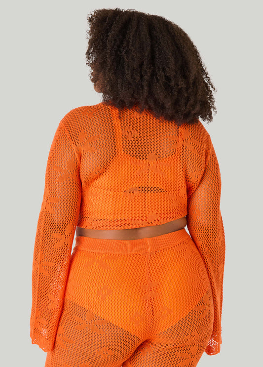 Crochet Tie Front Crop Top